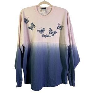SPIRIT JERSEY DOLLYWOOD Tee T-Shirt Small Oversized Crew Neck Butterfly‎ Ombre